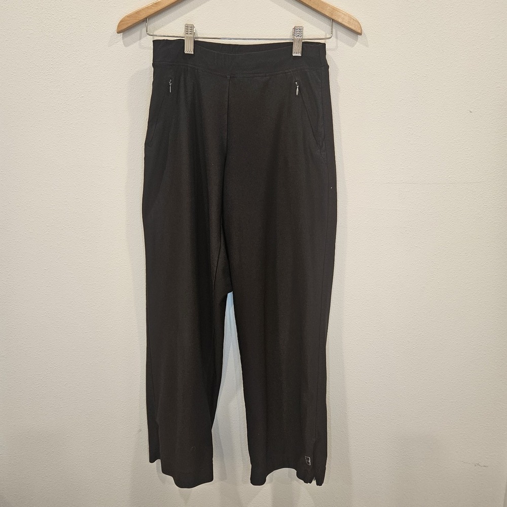 Lucy Womens XSmall Black Wide Leg Cropped Athetic Lounge Yoga Pants